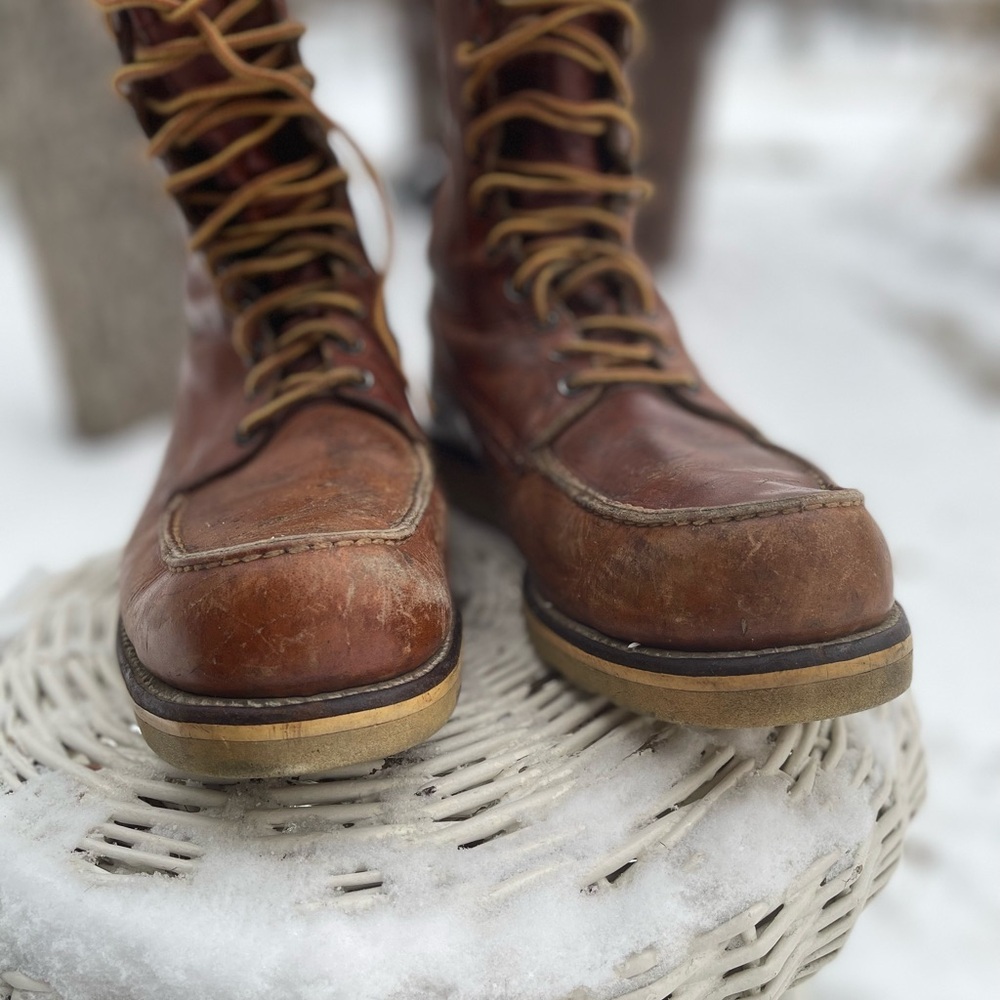 ❌SOLD❌ Vintage Red Wing Irish Setter Moc Toe Work Boots Combat Leather 60s 12 - Picture 4 of 15